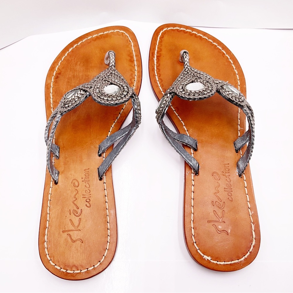 {Skemo Collection} Silver Embellished Slippers - Picture 8 of 16